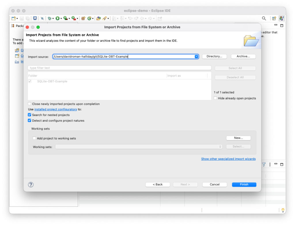 Using eclipse IDE for dbt development - Rows Across The Lake